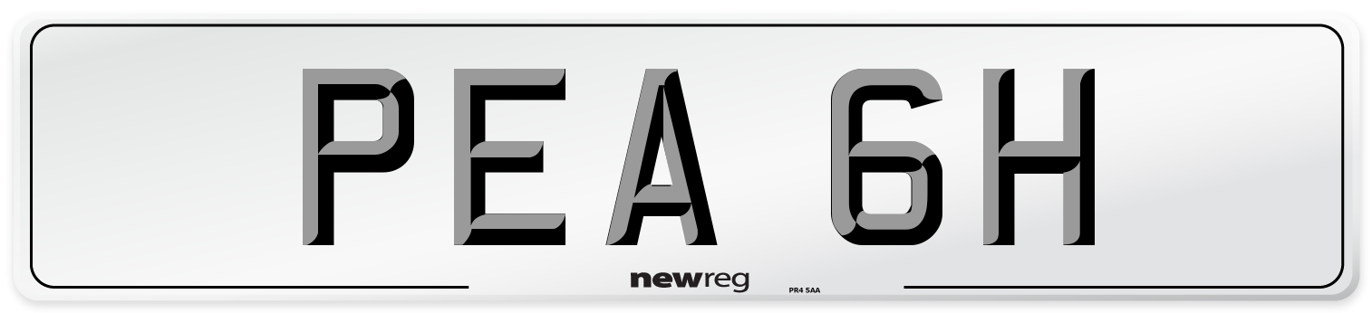 PEA 6H Number Plate from New Reg